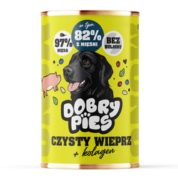 Dobry Pies Mono Wieprzowina 400g Monoproteinowa Mokra Karma Dla Dorosłych Psów Z Alergią I Nietolerancją Pokarmową Wieprzowina Z Kolagenem