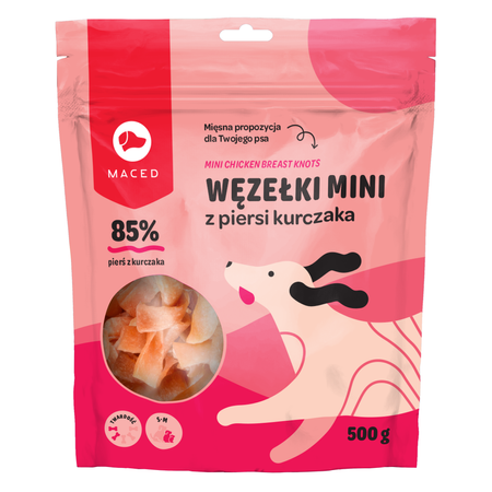 ZESTAW 2 SMAKI MACED KOKARDKI z Kaczki 500g, MACED KOKARDKI z Kurczaka 500g MIĘKKI PRZYSMAK DLA PSA, Węzełki