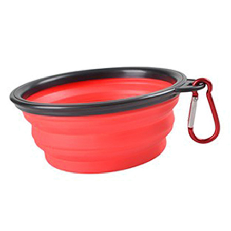 Miska Silikonowa Składana Podrózna dla Twojego Pupila Czerwona 1000ml