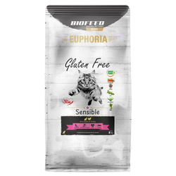 Biofeed Euphoria Gluten Free Sensible 8kg Sucha Karma Dla Wrażliwych Kotów Indyk z Królikiem