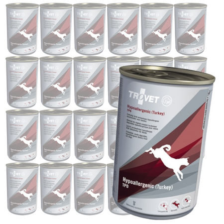 Trovet Hypoallergenic TPD Turkey 24x400g Dietetyczna Mokra Karma Z Indykiem Dla Psów Z Nadwrażliwością Pokarmową