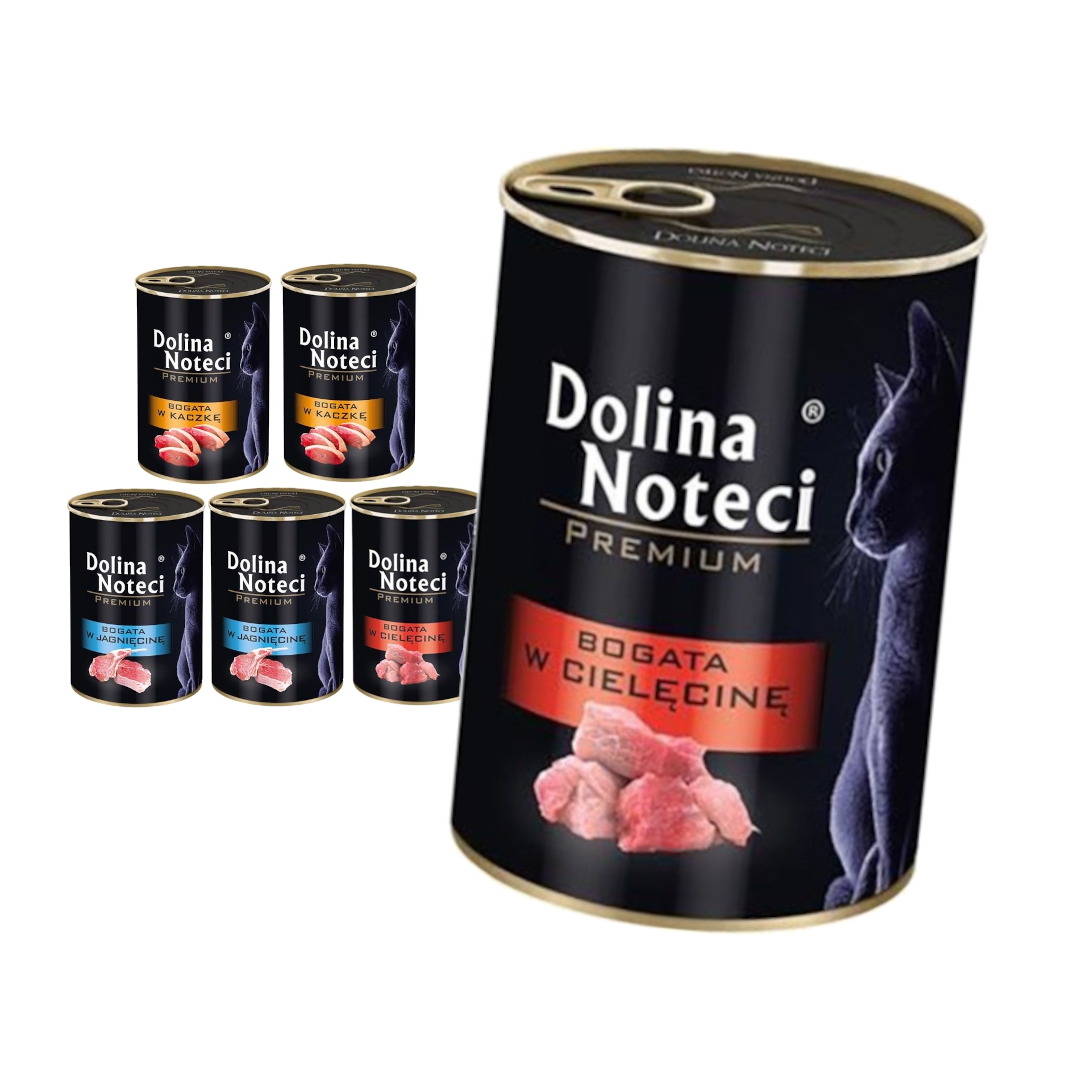 Dolina Noteci Premium Mokra Karma Dla Kota Mix Smaków 6x400g Jagnięcina Cielęcina Kaczka Królik
