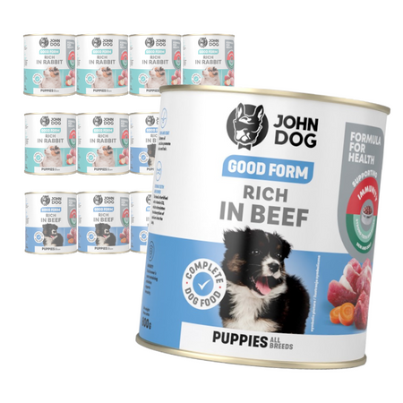 John Dog Good Form Junior Bogata W Królika I Wołowinę 12x800g Mokra Karma Dla Szczeniąt