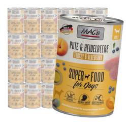 MAC's Dog Bezzbożowa Mokra Karma Dla Psa Z Indykiem I Borówką 24x400g Na Stawy Skórę Sierść