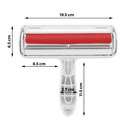Uniwersalna szczotka do usuwania sierści dla psa kota kanapy ubrań 19.5x18 cm Czerwona