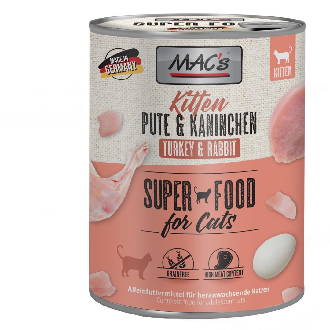 MAC's Kitten Mokra Karma Dla Kociąt Indyk Królik