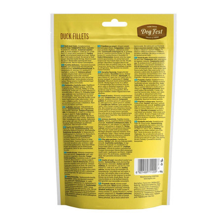 DOG FEST Duck Fillets 90g - Filety z Kaczki, Naturalny Przysmak Dla Dorosłych Psów Wszystkich Ras