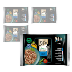 Sheba Nature's Collection 16x85g Mokra Karma Dla Kotów Rybne Smaki W Sosie Ryba Oceaniczna Tuńczyk Łosoś Dorsz