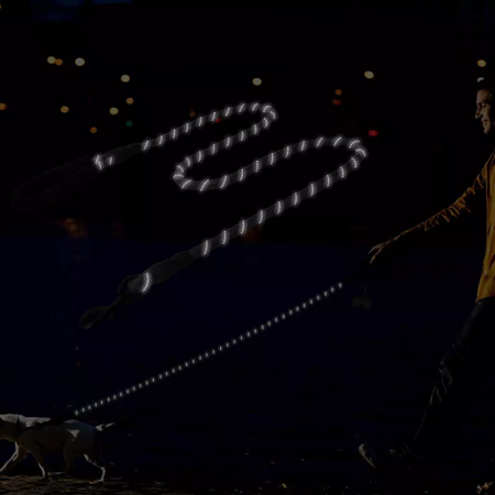 Smycz Zaciskowa Linowa Treningowa Behawioralna dla Psa Niebieska Odblaskowa 1.4m