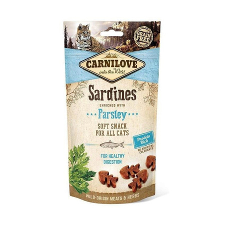 CARNILOVE CAT SEMI MOIST SNACK SARDINE ENRICHED WITH PARSLEY 50G - miękki przysmak dla kota, sardynki i pietruszka