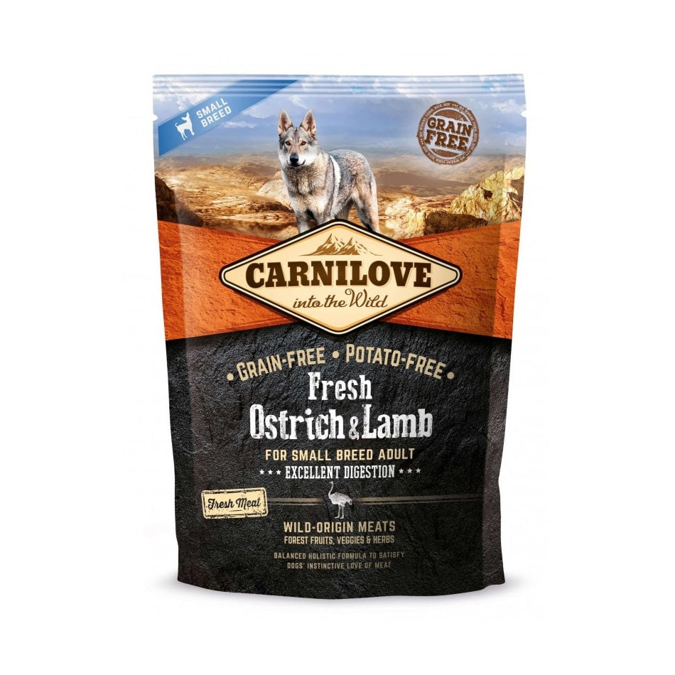 Carnilove Fresh Ostrich & Lamb for Small Breed Adult 1,5kg - Sucha Karma Dla Psów Małych Ras Z Jagnięciną I Strusiem