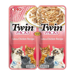 Inaba Cat Twin 2x40g Uzupełniająca Karma Dla Kota z Tuńczykiem i Kurczakiem