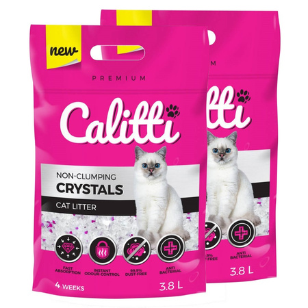 CALITTI CRYSTALS Żwirek Silikonowy Dla Kota 2x 3.8L 