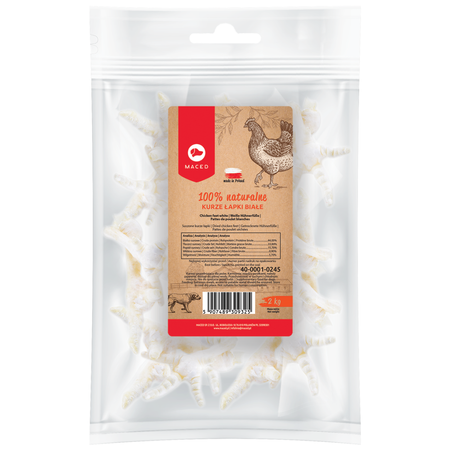 MACED Białe Kurze Łapki Naturalny Przysmak Dla Psa 2 kg