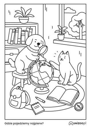 Kolorowanka ze Zwięrzętami Przygody Unika i Unii