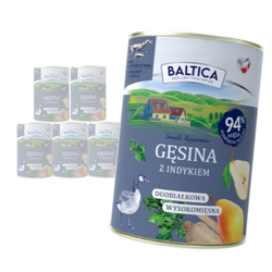 Baltica Gęsina z Indykiem 6x400g Duoproteinowa Bezzbożowa Mokra Karma Dla Psa
