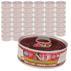 Farmina N&D Cat Quinoa Skin & Coat Venison & Coconut 48x80g Mokra Karma Dla Kota Jeleń Z Kokosem Na Skórę I Sierść