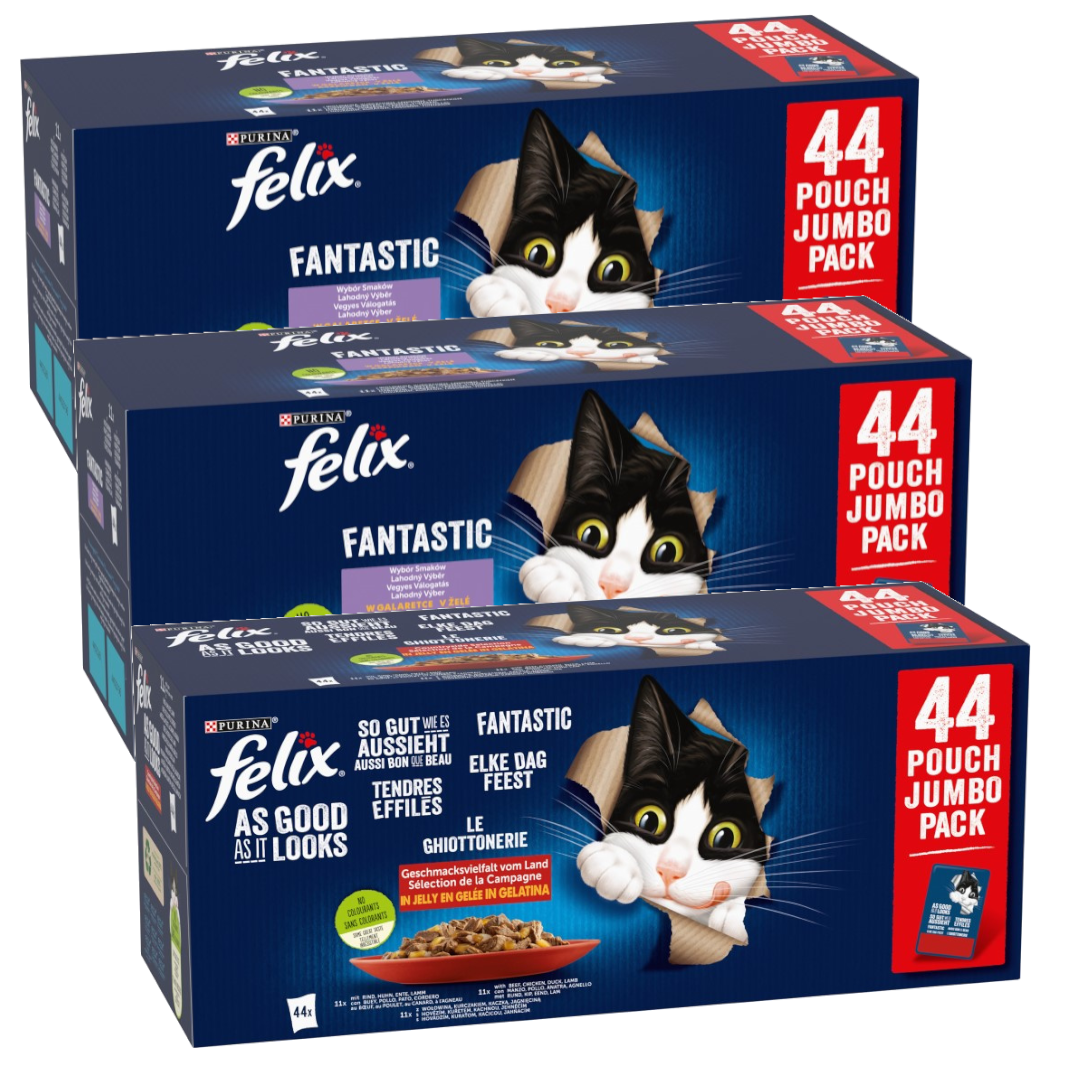 Felix Fantastic Wiejskie Smaki i Wybór Smaków Mokra Karma Dla Kota Mix smaków W Galaretce