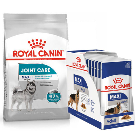 Royal Canin Maxi Joint Care Karma Sucha 10kg + W Sosie 10x140g Dla Psów Ras Dużych