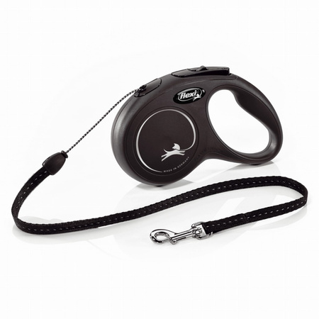 FLEXI SMYCZ New Classic SZNUREK S 5m, dla psów do 12kg, Czarna