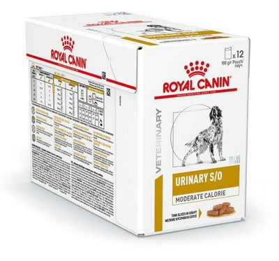 Royal Canin Veterinary Urinary S/O Moderate Calorie 12x100g Mokra Karma W Sosie Dla Psa Na Kamienie Struwitowe