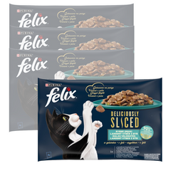 Purina Felix Deliciously Sliced Mokra Karma Dla Kota Rybne Smaki w Galaretce 16x80g