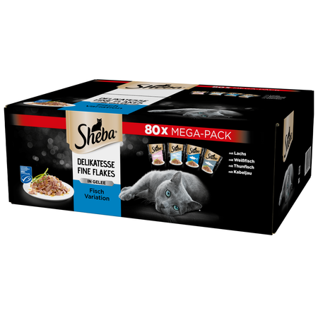 Sheba 160x85g Delikatesse Rybne Smaki Mokra Karma Pełnoporcjowa Dla Dorosłych Kotów W Galaretce