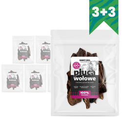 Uniszki Płuca Wołowe 6x200g Naturalny Miękki Przysmak Dla Psa 3+3 GRATIS