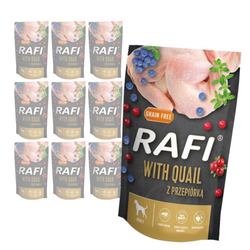 Rafi 10x500g Mokra Bezzbożowa Karma Dla Dorosłych Psów Z Przepiórką Żurawiną I Borówką