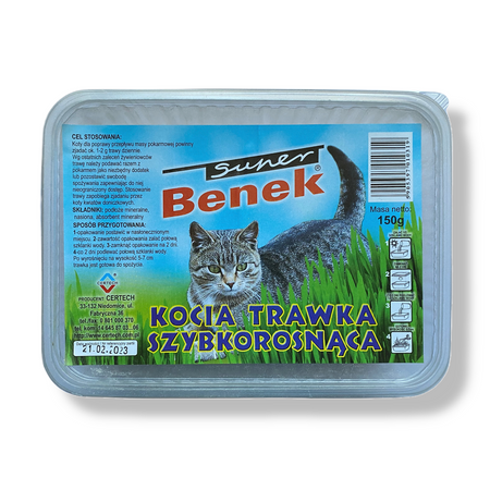 SUPER BENEK Trawka Dla Kota Na Odkłaczanie150g