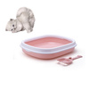 KUWETA DLA KOTA OTWARTA Z RAMKĄ NA ŻWIREK + ŁOPATKA GRATIS Różowa 47.4x39.6x13.9cm