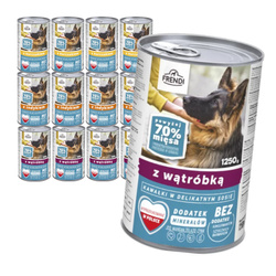 Frendi Kawałki z Wątróbką Indykiem i Kurczakiem w Sosie 12x1250g Mokra Karma Dla Dorosłych Psów Wszystkich Ras