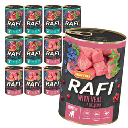 Rafi 12x400g Bezzbożowa Mokra Karma Dla Szczeniąt Cielęcina i Jagnięcina