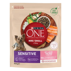 Purina ONE Mini Sensitive z Łososiem i Ryżem 800g Sucha Karma Dla Psów Małych Ras
