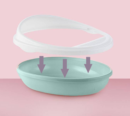 Owalna Kuweta Dla Kota OTWARTA PC-YK08 Bladozielona 41x34x9cm + ŁOPATKA GRATIS