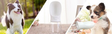 Przenośny dozownik wody dla psa, miska dla picia 550ml kolor BIAŁY