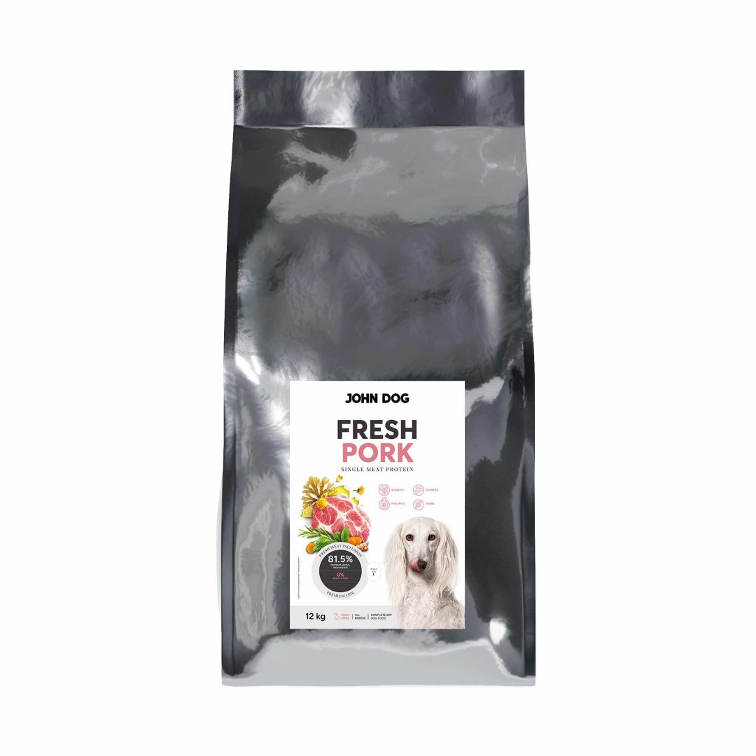 John Dog Fresh 12kg Sucha Karma Dla Psa Z Wieprzowiną Odpowiednia W Dietach Eliminacyjnych
