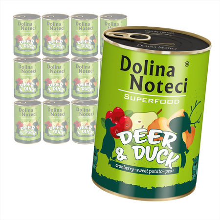 Dolina Noteci Superfood Jeleń Z Kaczką Mokra Karma Dla Psa 12x400g