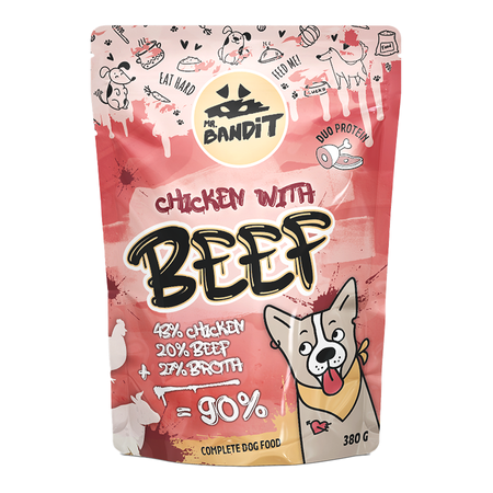 Mr. Bandit Chicken with Beef 6x380g Mokra Karma Dla Psa Kurczak Z Wołowiną