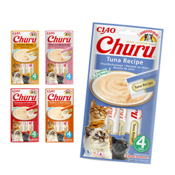 Inaba Cat Churu Mix Smaków 20x14g Kremowy Przysmak Dla Kota Pasta Kurczak Tuńczyk Łosoś Krab Wołowina