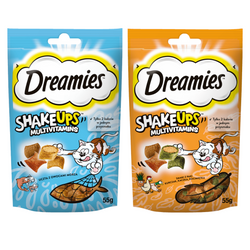 Dreamies Shake Ups Multivitamins 2x55g Przysmak Dla Kota Mix Smaków Kurczak Owoce Morza 