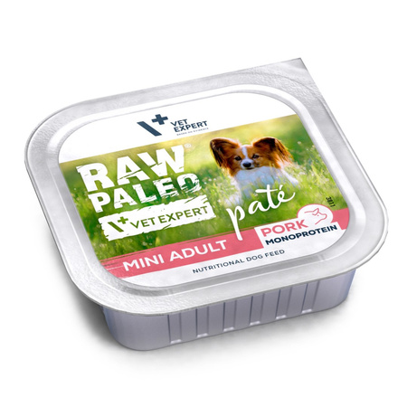 Raw Paleo Pate Mini Adult 12x150g Monoproteinowa Mokra Karma Pasztet Dla Dorosłych Psów Małych Ras Z Wieprzowiną I Kaczką