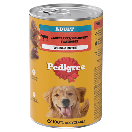 PEDIGREE Z Wołowiną 12x1200g W Galaretce Dla Dorosłych Psów Mokra Karma