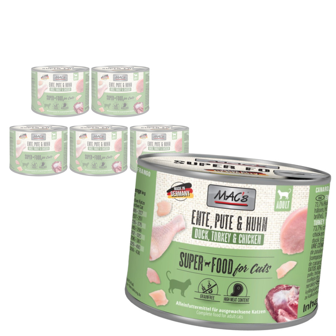 MAC'sBezzbożowa Mokra Karma Dla Kota Kaczka Indyk Kurczak 