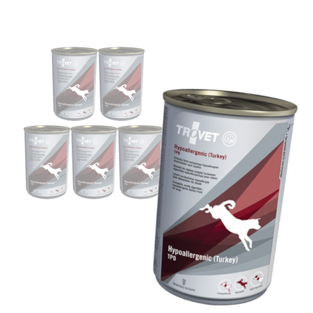 Trovet Hypoallergenic TPD Turkey 6x400g Dietetyczna Mokra Karma Z Indykiem Dla Psów Z Nadwrażliwością Pokarmową
