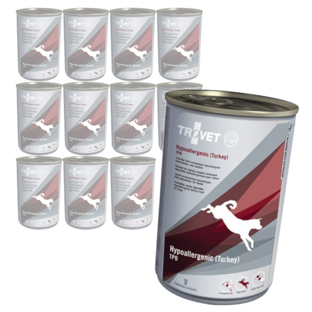 Trovet Hypoallergenic TPD Turkey 12x400g Dietetyczna Mokra Karma Z Indykiem Dla Psów Z Nadwrażliwością Pokarmową