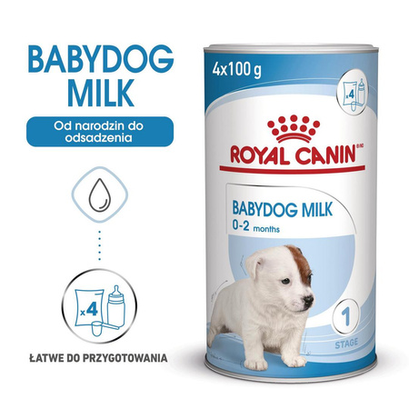 Royal Canin Babydog Milk 400g Mleko Zastępcze Dla Szczeniąt Od Urodzenia Do Odsadzenia – 0 Do 2 Miesiąca Życia