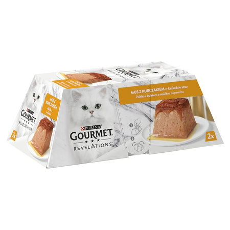 Purina Gourmet Revelations Mus z Łososiem i Kurczakiem 4x57g Mokra Karma Dla Kota w Sosie