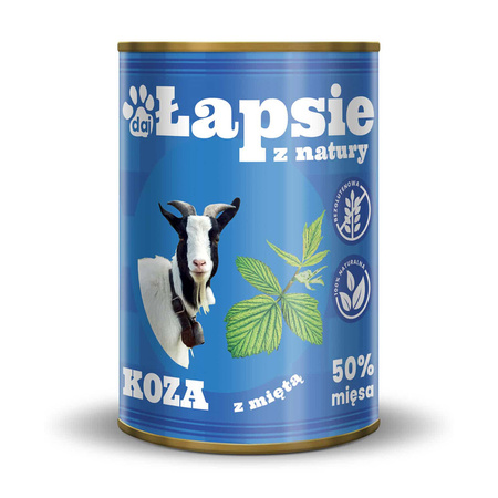 Happy Snacky ŁAPSIE KOZINA Z MIĘTĄ 400G MOKRA KARMA 