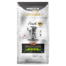 Biofeed Euphoria Fresh Turkey & Lamb 12kg Sucha Karma Dla Dorosłych Psów Średnich I Dużych Ras Ze Świeżym Indykiem